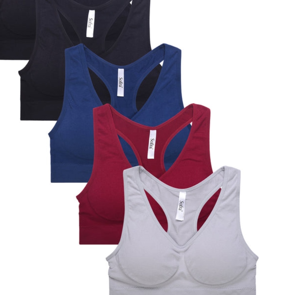 Womens Plus Size Seamless Sport Bras 3pk